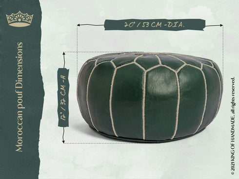 Handmade Leather Footstool Ottoman - Living Room Pouf