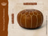 Genuine Leather Pouf Unstuffed - Moroccan Ottoman Footstool, Footrest Cover Boho Decor Bohemian Living Room, Bedroom, Kids Gift & Wedding Room Hand Stitched by Artisans Used As Hassock pouf ottoman hassock hassocks and ottomans leather pouf hassock furniture pouf ottoman moroccan pouf pouf ottoman leather ottoman