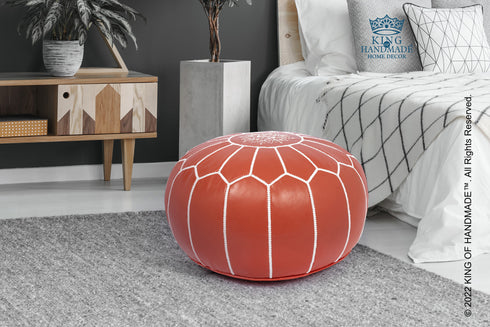 Genuine Leather Pouf Unstuffed - Moroccan Ottoman Footstool, Footrest Cover Boho Decor Bohemian Living Room, Bedroom, Kids Gift & Wedding Room Hand Stitched by Artisans Used As Hassock pouf ottoman hassock  hassocks and ottomans leather pouf hassock furniture pouf ottoman moroccan pouf pouf ottoman leather ottoman