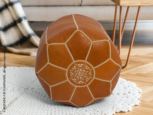 Genuine Leather Pouf Unstuffed - Moroccan Ottoman Footstool, Footrest Cover Boho Decor Bohemian Living Room, Bedroom, Kids Gift & Wedding Room Hand Stitched by Artisans Used As Hassock pouf ottoman hassock  hassocks and ottomans leather pouf hassock furniture pouf ottoman moroccan pouf pouf ottoman leather ottoman