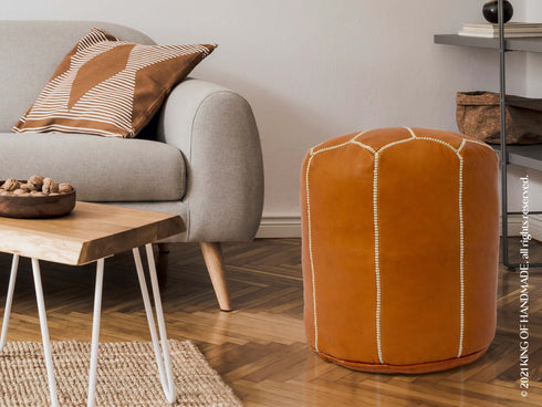 Genuine Leather Pouf Unstuffed - Moroccan Ottoman Footstool, Footrest Cover Boho Decor Bohemian Living Room, Bedroom, Kids Gift & Wedding Room Hand Stitched by Artisans Used As Hassock pouf ottoman hassock  hassocks and ottomans leather pouf hassock furniture pouf ottoman moroccan pouf pouf ottoman leather ottoman