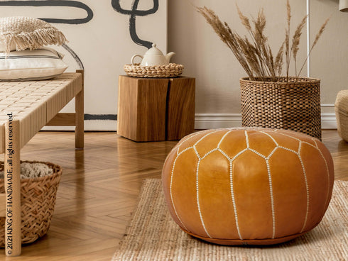 Genuine Leather Pouf Unstuffed - Moroccan Ottoman Footstool, Footrest Cover Boho Decor Bohemian Living Room, Bedroom, Kids Gift & Wedding Room Hand Stitched by Artisans Used As Hassock pouf ottoman hassock hassocks and ottomans leather pouf hassock furniture pouf ottoman moroccan pouf pouf ottoman leather ottoman