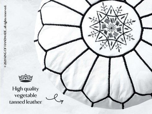 Genuine Leather Pouf Unstuffed - Moroccan Ottoman Footstool, Footrest Cover Boho Decor Bohemian Living Room, Bedroom, Kids Gift & Wedding Room Hand Stitched by Artisans Used As Hassock pouf ottoman hassock  hassocks and ottomans leather pouf hassock furniture pouf ottoman moroccan pouf pouf ottoman leather ottoman