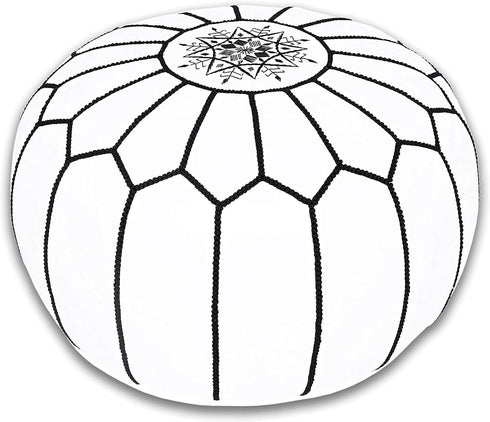 Genuine Leather Pouf Unstuffed - Moroccan Ottoman Footstool, Footrest Cover Boho Decor Bohemian Living Room, Bedroom, Kids Gift & Wedding Room Hand Stitched by Artisans Used As Hassock pouf ottoman hassock  hassocks and ottomans leather pouf hassock furniture pouf ottoman moroccan pouf pouf ottoman leather ottoman