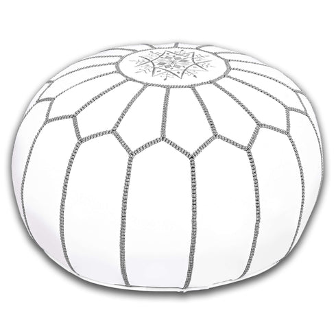 Genuine Leather Pouf Unstuffed - Moroccan Ottoman Footstool, Footrest Cover Boho Decor Bohemian Living Room, Bedroom, Kids Gift & Wedding Room Hand Stitched by Artisans Used As Hassock pouf ottoman hassock  hassocks and ottomans leather pouf hassock furniture pouf ottoman moroccan pouf pouf ottoman leather ottoman