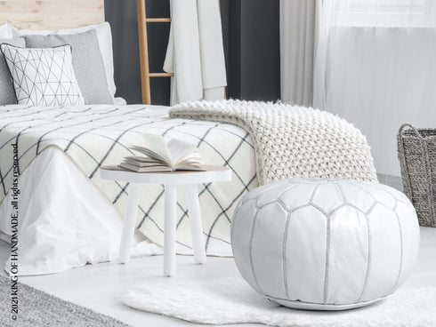 Genuine Leather Pouf Unstuffed - Moroccan Ottoman Footstool, Footrest Cover Boho Decor Bohemian Living Room, Bedroom, Kids Gift & Wedding Room Hand Stitched by Artisans Used As Hassock pouf ottoman hassock hassocks and ottomans leather pouf hassock furniture pouf ottoman moroccan pouf pouf ottoman leather ottoman