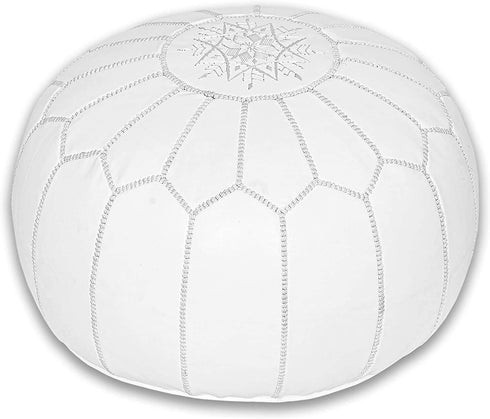 Genuine Leather Pouf Unstuffed - Moroccan Ottoman Footstool, Footrest Cover Boho Decor Bohemian Living Room, Bedroom, Kids Gift & Wedding Room Hand Stitched by Artisans Used As Hassock pouf ottoman hassock hassocks and ottomans leather pouf hassock furniture pouf ottoman moroccan pouf pouf ottoman leather ottoman