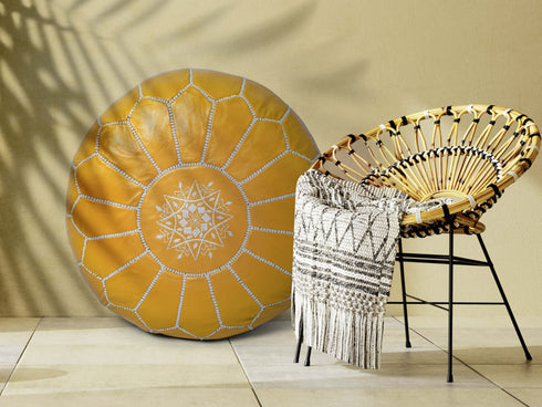 Genuine Leather Pouf Unstuffed - Moroccan Ottoman Footstool, Footrest Cover Boho Decor Bohemian Living Room, Bedroom, Kids Gift & Wedding Room Hand Stitched by Artisans Used As Hassock pouf ottoman hassock hassocks and ottomans leather pouf hassock furniture pouf ottoman moroccan pouf pouf ottoman leather ottoman