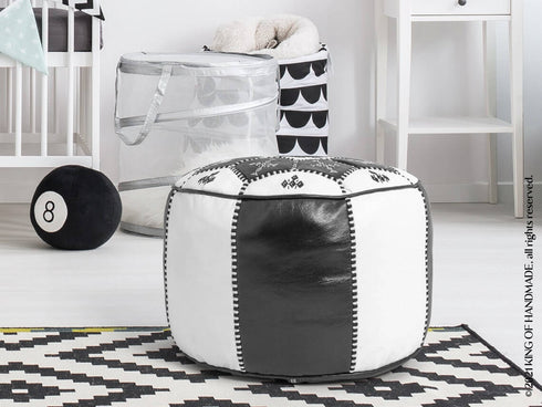 Genuine Leather Pouf Unstuffed - Moroccan Ottoman Footstool, Footrest Cover Boho Decor Bohemian Living Room, Bedroom, Kids Gift & Wedding Room Hand Stitched by Artisans Used As Hassock pouf ottoman hassock  hassocks and ottomans leather pouf hassock furniture pouf ottoman moroccan pouf pouf ottoman leather ottoman