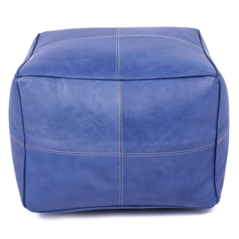 Genuine Leather Pouf Unstuffed - Moroccan Ottoman Footstool, Footrest Cover Boho Decor Bohemian Living Room, Bedroom, Kids Gift & Wedding Room Hand Stitched by Artisans Used As Hassock pouf ottoman hassock  hassocks and ottomans leather pouf hassock furniture pouf ottoman moroccan pouf pouf ottoman leather ottoman