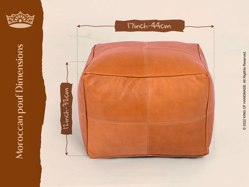 Genuine Leather Pouf Unstuffed - Moroccan Ottoman Footstool, Footrest Cover Boho Decor Bohemian Living Room, Bedroom, Kids Gift & Wedding Room Hand Stitched by Artisans Used As Hassock pouf ottoman hassock hassocks and ottomans leather pouf hassock furniture pouf ottoman moroccan pouf pouf ottoman leather ottoman