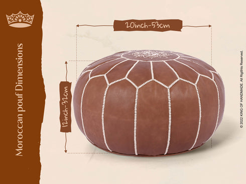 Moroccan Pouf Brown Ottoman - Handmade Footstool