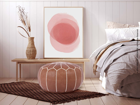 Moroccan Pouf Brown Ottoman - Handmade Footstool