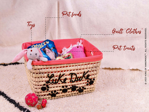 Personalized Cat Toy Basket | Custom Pet Toy Basket