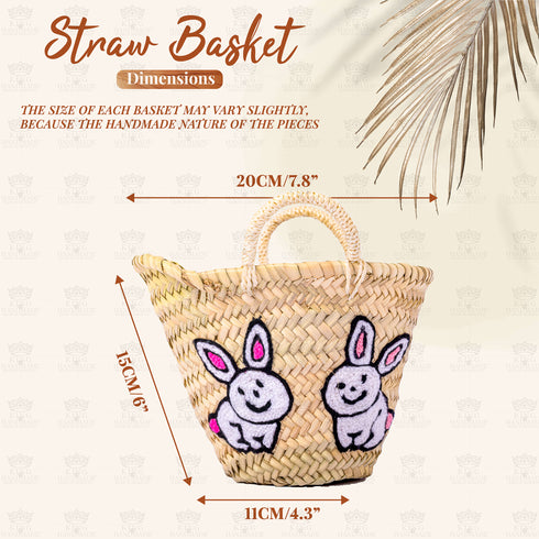 Personalized Create Your Own Easter Moroccan Handmade Straw Basket, Egg Hunts, Spring Birthdays - Customize by Hand with Any Name, Colorful Pompon (Easter, Round) Personalized Touches: Our monogram Easter Baskets for Holiday Are A Memorable Way To Celebrate Easter! Each Basket Can Be Personalized With Your Child’s Name And Colorful Pompon. Makes a great gift: Make Easter Egg Hunts special this year with an unforgettable, one-of-a-kind, personalized basket for your child to proudly display on their egg hunt!