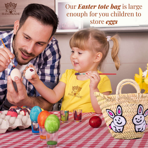 Personalized Create Your Own Easter Moroccan Handmade Straw Basket, Egg Hunts, Spring Birthdays - Customize by Hand with Any Name, Colorful Pompon (Easter, Round) Personalized Touches: Our monogram Easter Baskets for Holiday Are A Memorable Way To Celebrate Easter! Each Basket Can Be Personalized With Your Child’s Name And Colorful Pompon. Makes a great gift: Make Easter Egg Hunts special this year with an unforgettable, one-of-a-kind, personalized basket for your child to proudly display on their egg hunt!