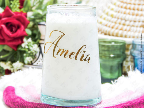 Personalized Glass Soda Cup For Bridesmaid Bachelorette Gifts Boho Wedding Gifts 12oz Iced Coffee Cup | Handblown Glass Cup With Names Personalized iced coffee cups make the perfect gift for bridesmaids, Bachelorette party, Wedding, Mom, friends and family.