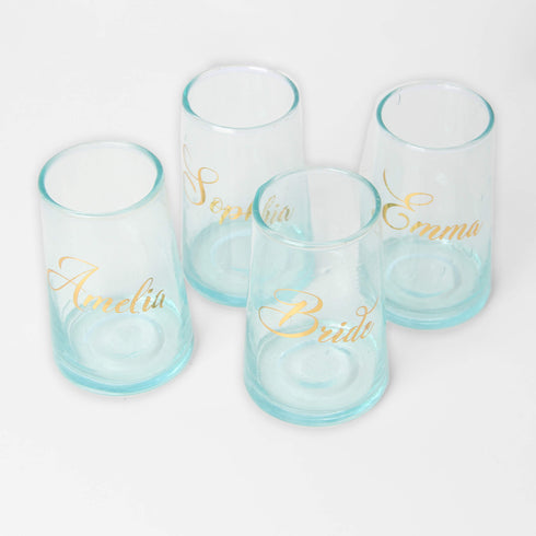 Personalized Glass Soda Cup For Bridesmaid Bachelorette Gifts Boho Wedding Gifts 12oz Iced Coffee Cup | Handblown Glass Cup With Names Personalized iced coffee cups make the perfect gift for bridesmaids, Bachelorette party, Wedding, Mom, friends and family.