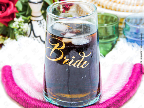 Personalized Glass Soda Cup For Bridesmaid Bachelorette Gifts Boho Wedding Gifts 12oz Iced Coffee Cup | Handblown Glass Cup With Names Personalized iced coffee cups make the perfect gift for bridesmaids, Bachelorette party, Wedding, Mom, friends and family.