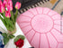 Pink Ottoman Leather Pouf - New Home Gift