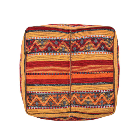 Handmade Ottoman Red Pouf - Boho Deco