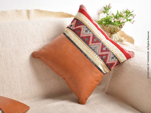 Throw Pillow Cover | Handmade Cushion Cover | Tan