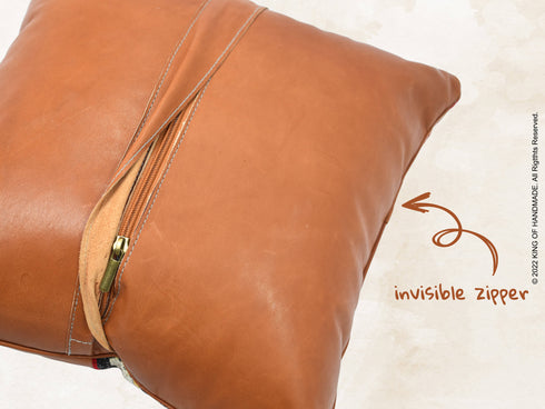 Throw Pillow Cover | Handmade Cushion Cover | Tan