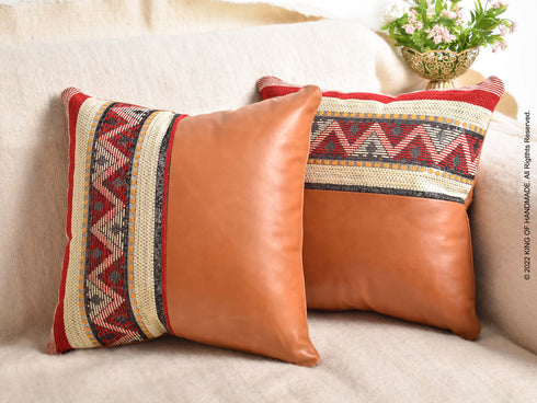 Throw Pillow Cover | Handmade Cushion Cover | Tan