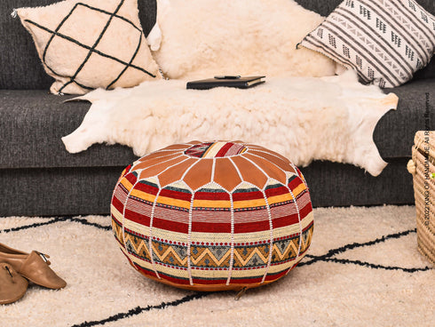 Traditional Moroccan Footstool - New Home Pouf Gift
