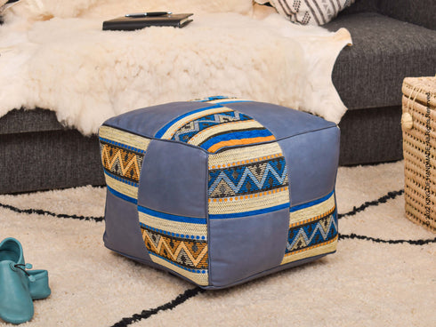 Footstool Ottoman Square Pouf - Bohemian Decor