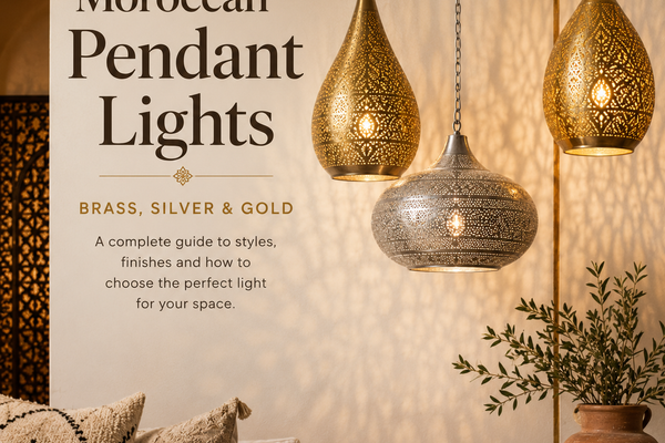 Choose Between Brass, Silver, and Gold Moroccan Pendant Lights
