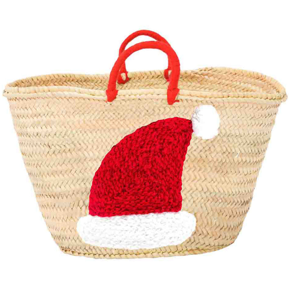 Personalized Santa Christmas Straw Gift Bag
