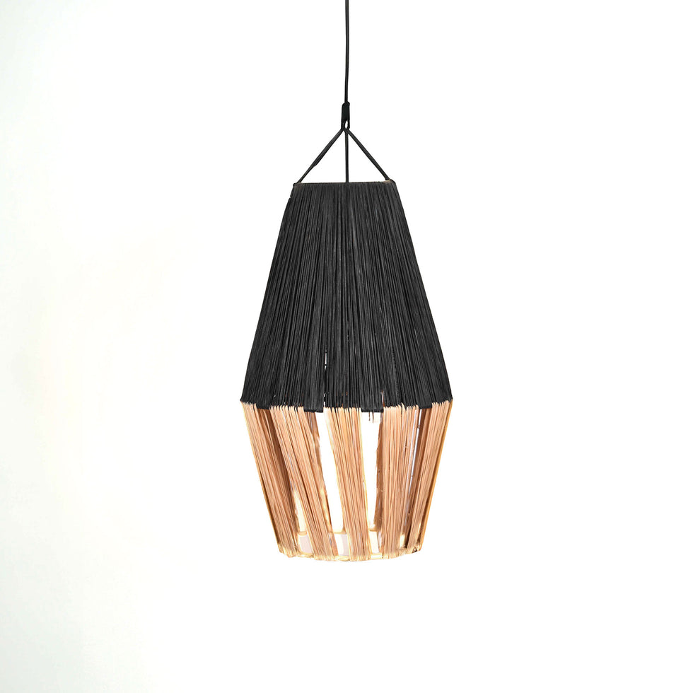 Boho Raffia Ceiling Light – Handwoven Natural Moroccan Lamp
