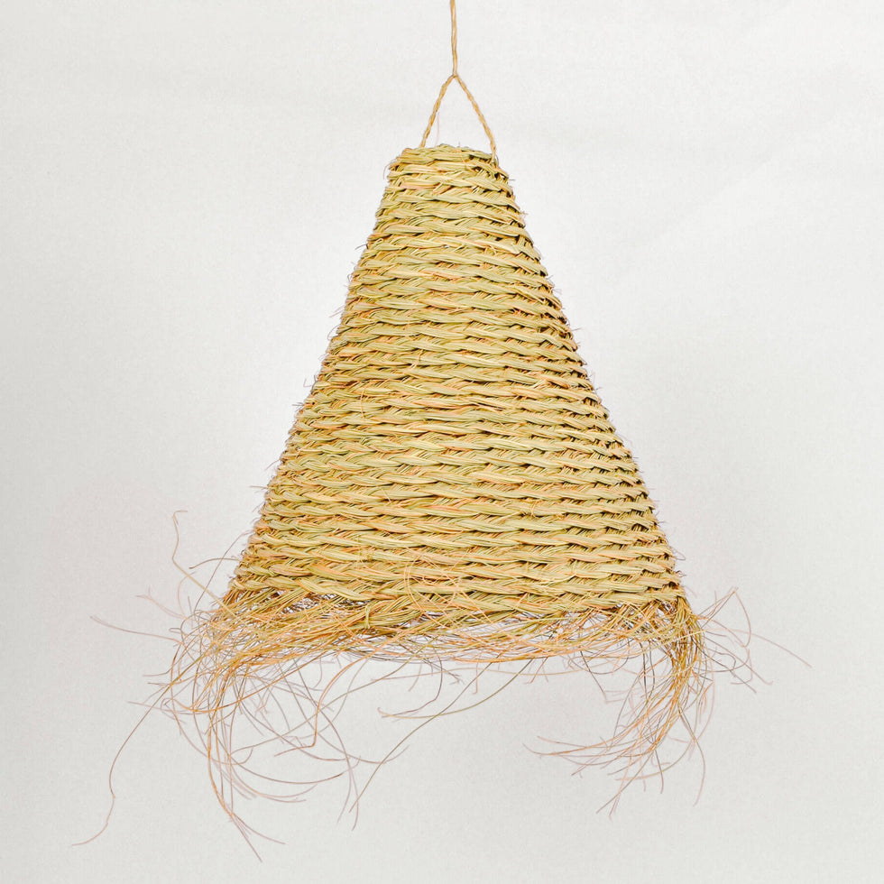 Handwoven Esparto Chandelier – Natural Boho Lamp