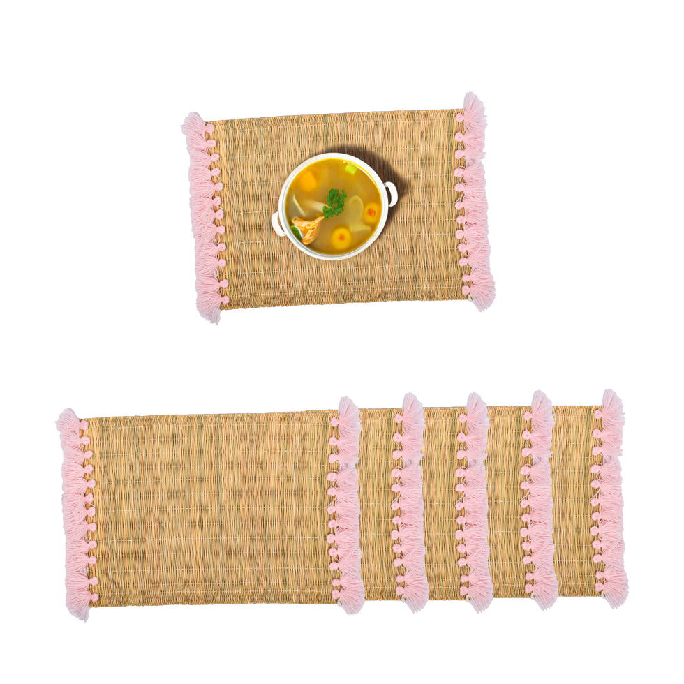 Wicker Placemats – Boho Round Dining Table Mats Set