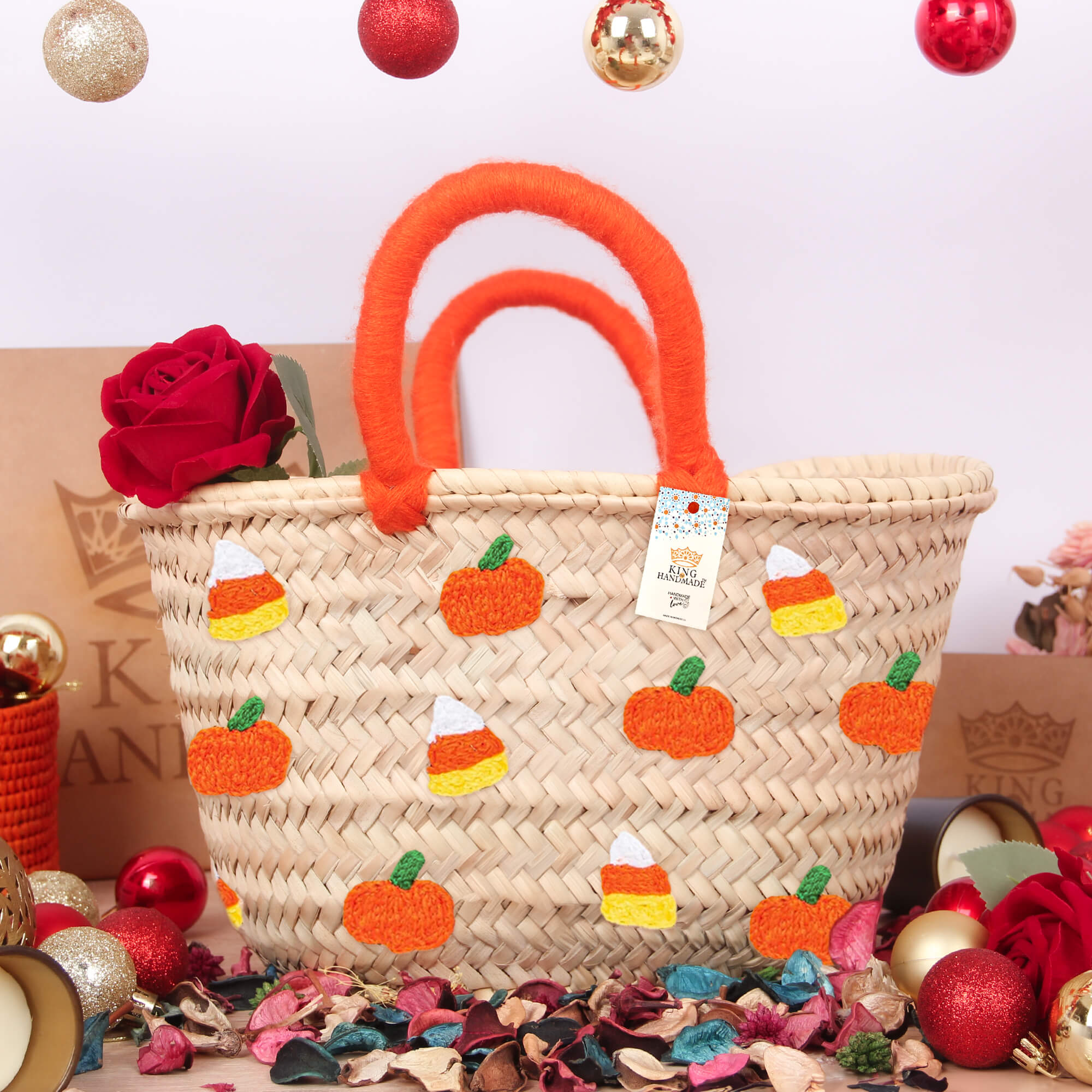 Candy Corn and Pumpkin Halloween Tote