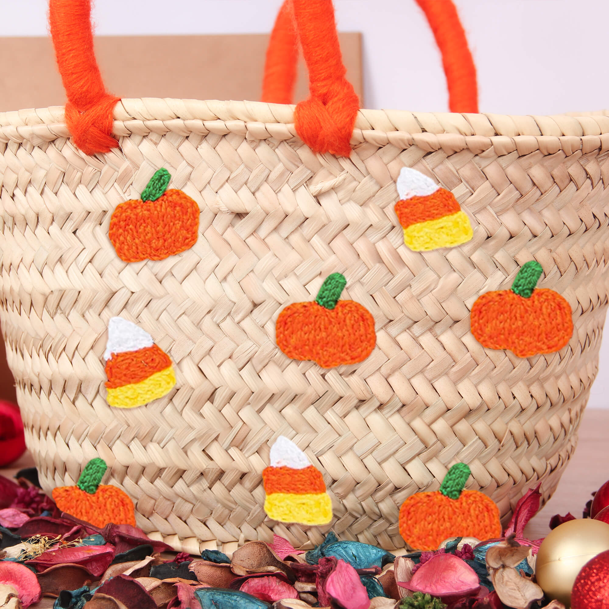 Candy Corn and Pumpkin Halloween Tote