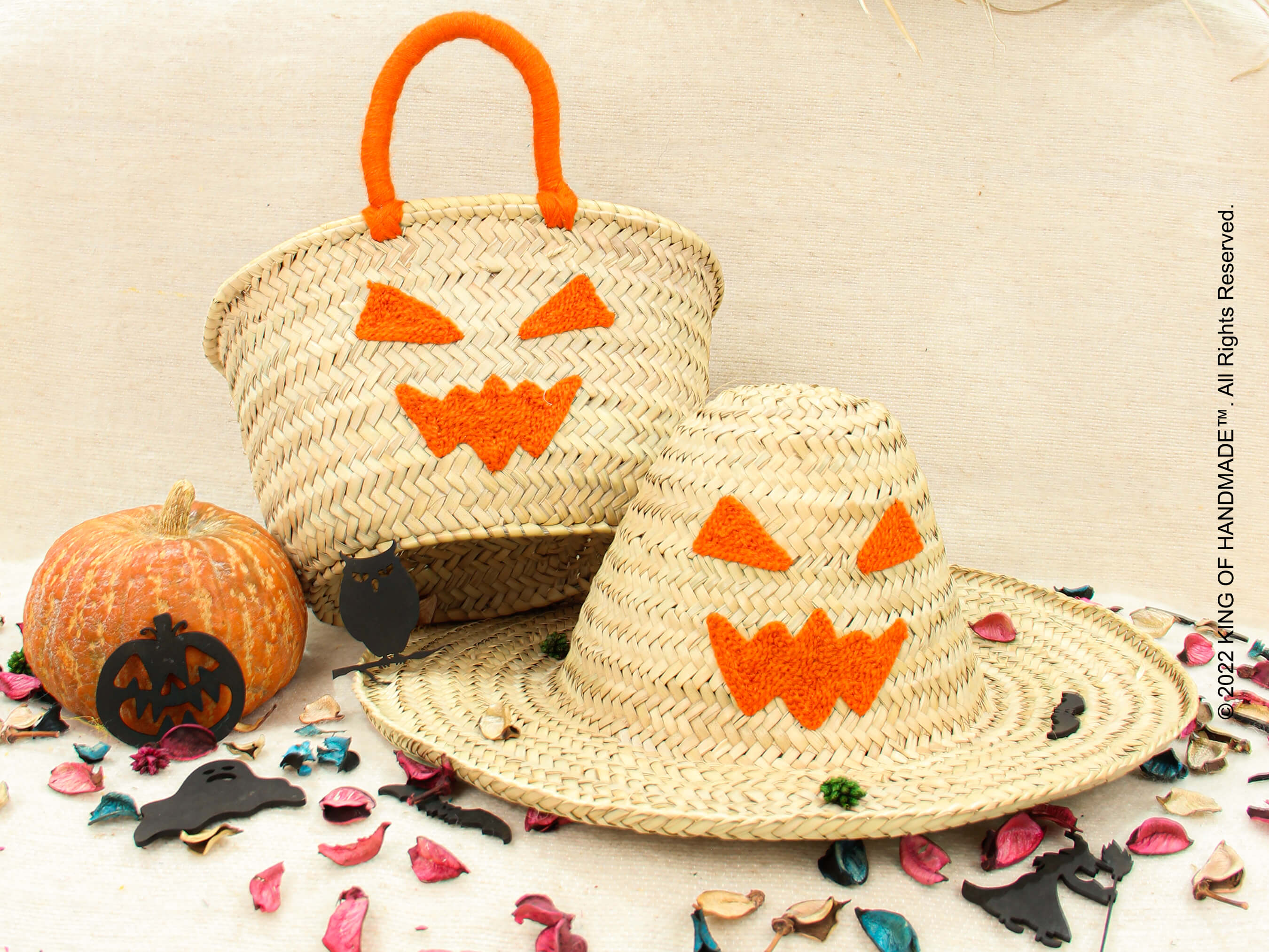 Angry Pumpkin Pack!  Personalized Halloween Bag & Hat
