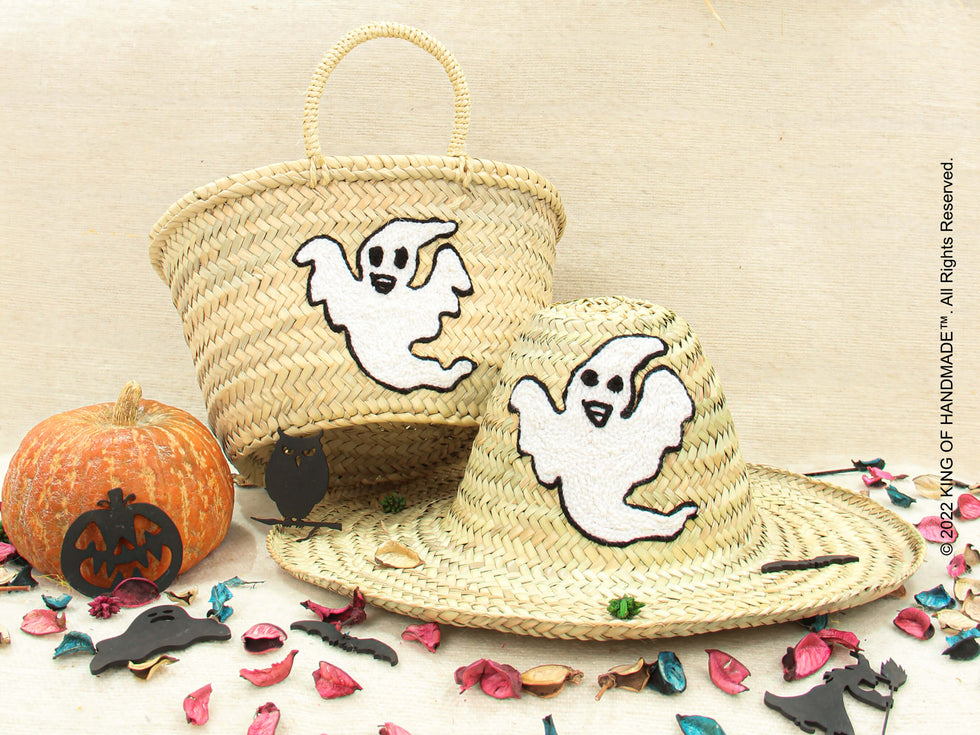 Personalized Ghost Bag & Hat Halloween Set