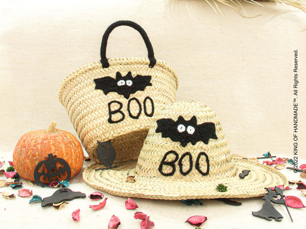 Personalized Boo Bat Bag & Hat Halloween Set