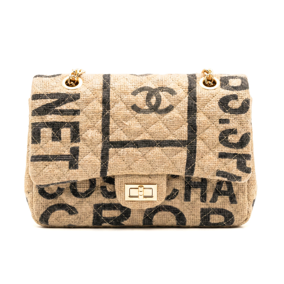 Medium Quilted Jute Flap Bag – Coffee-Sack Chain Bag
