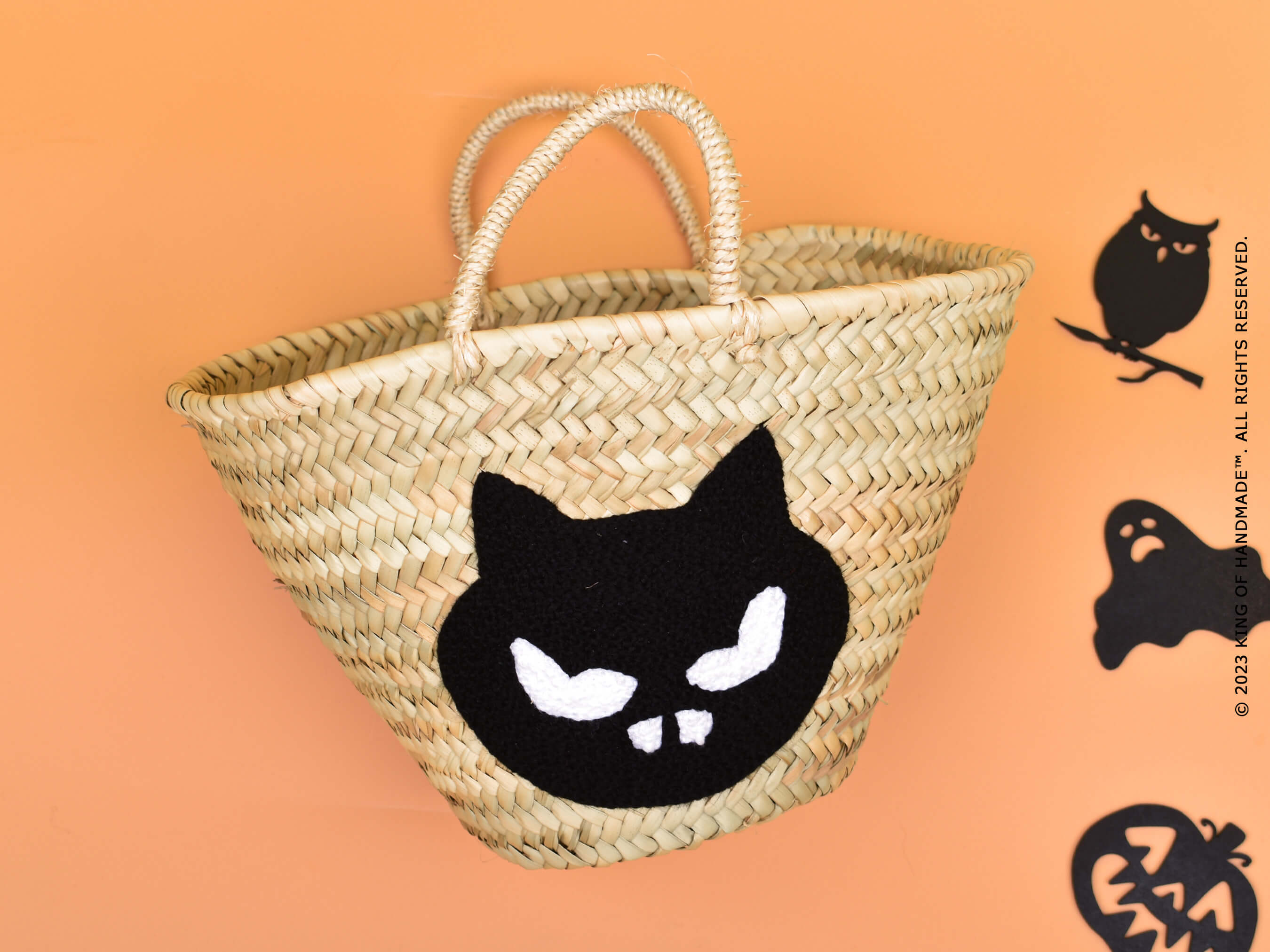 Angry Cat Small Basket - For Halloween Party Gift