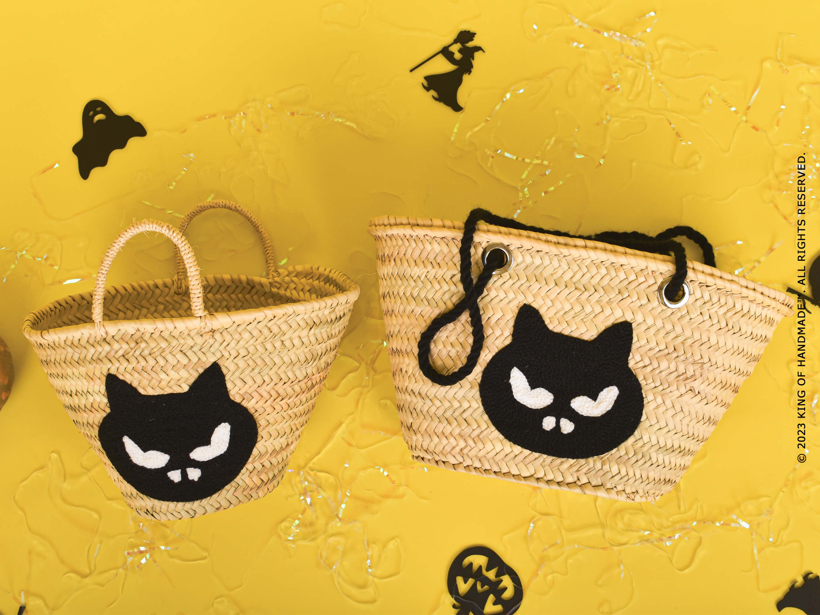 Angry Cat Small Basket - For Halloween Party Gift