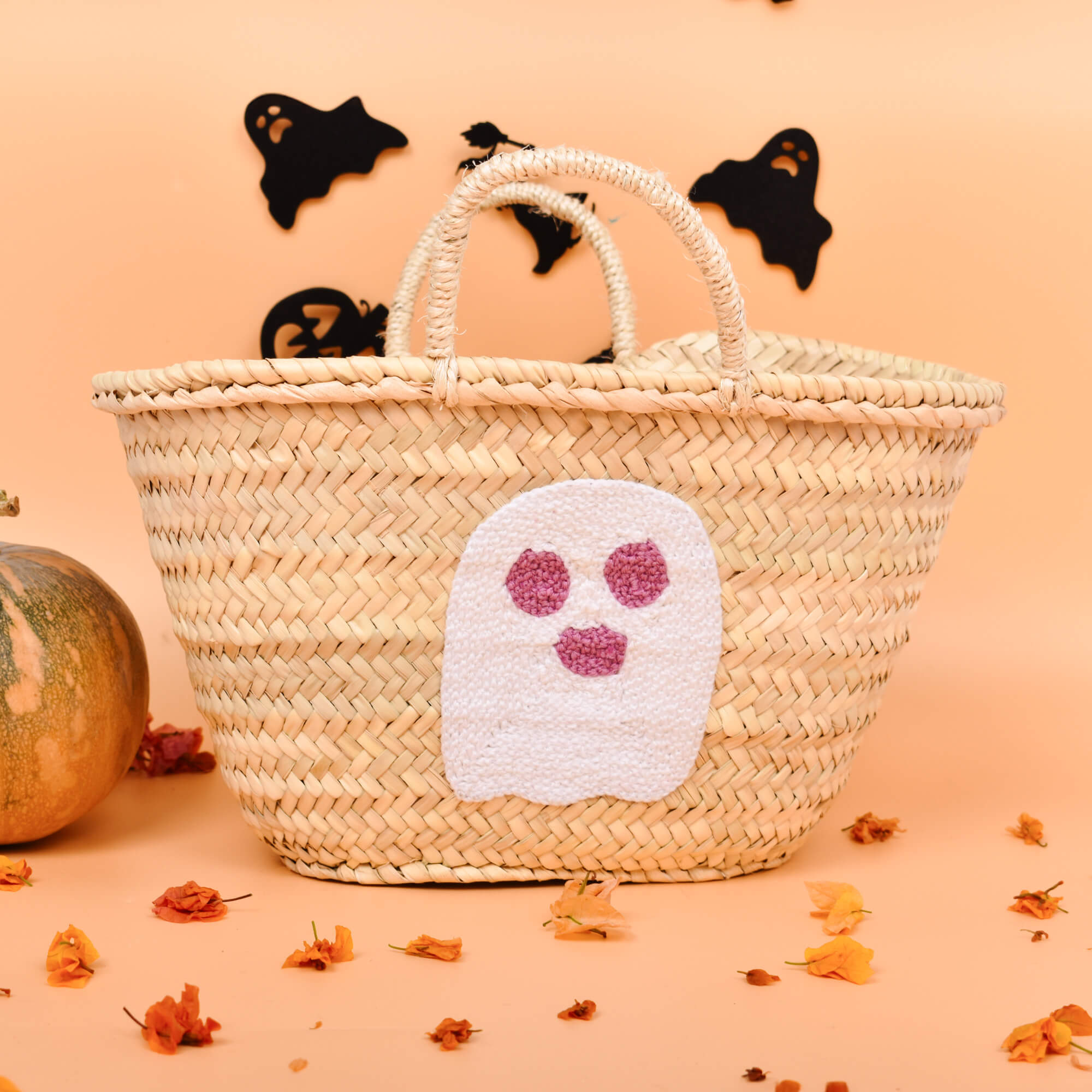 Phantom Basket - Personalized Straw Basket for Halloween Party Gift