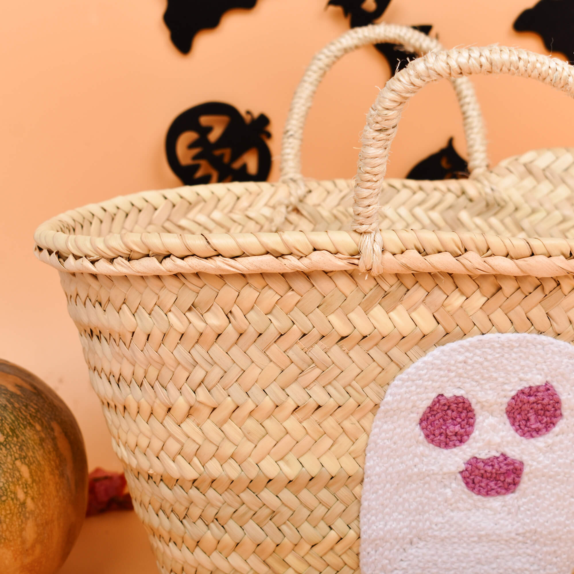 Phantom Basket - Personalized Straw Basket for Halloween Party Gift