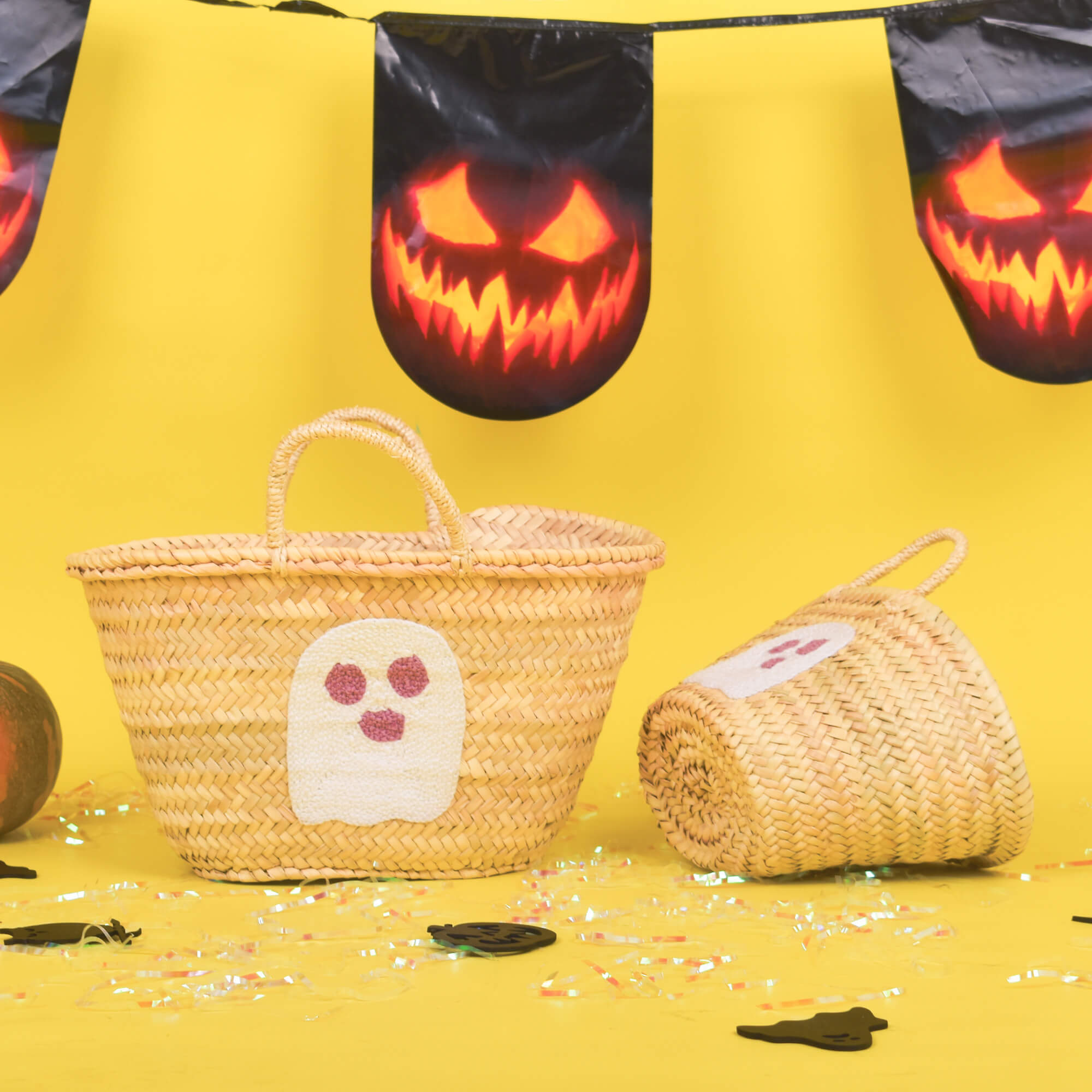 Phantom Basket - Personalized Straw Basket for Halloween Party Gift