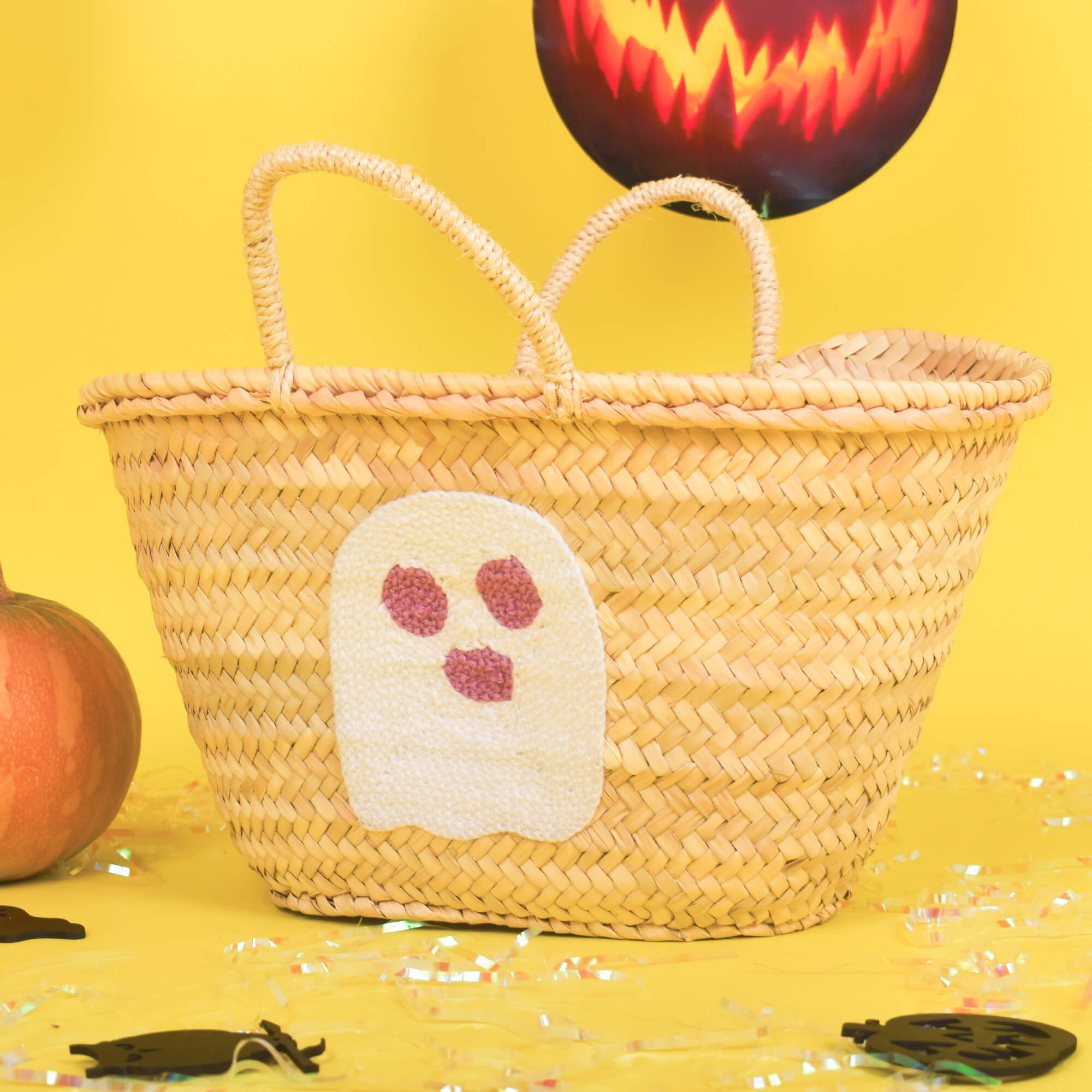 Phantom Basket - Personalized Straw Basket for Halloween Party Gift