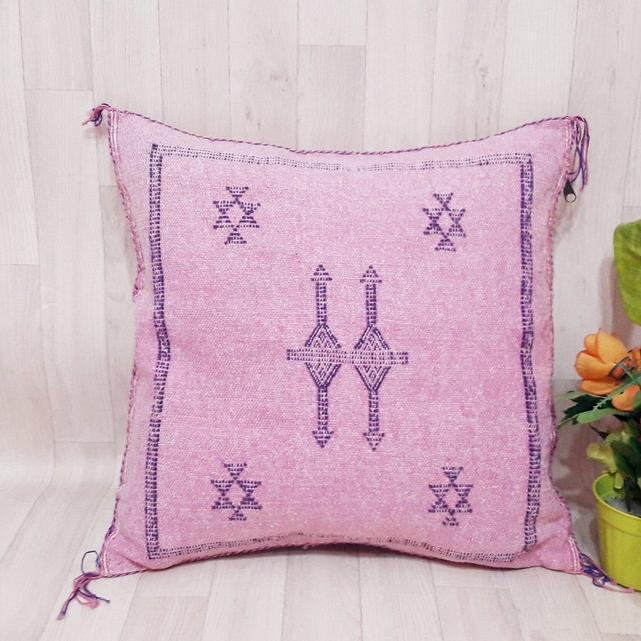 Moroccan Cactus Silk Pillow Cover – Pink Sabra Cushion