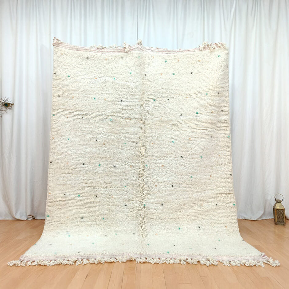Moroccan Berber Rug – Ivory Polka-Dot Wool Rug