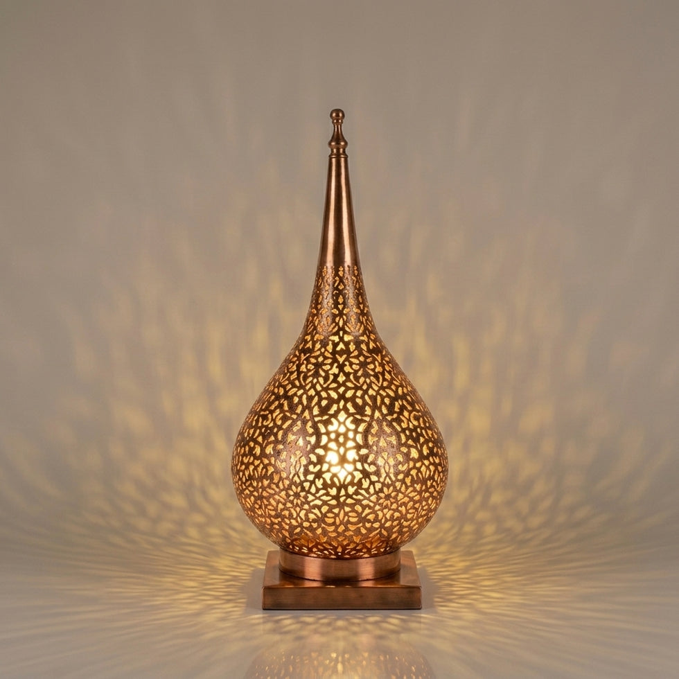 Moroccan Floor Lamp – Brass Filigree Openwork
